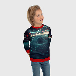 Свитшот детский Кибернетическое пространство, цвет: 3D-красный — фото 2