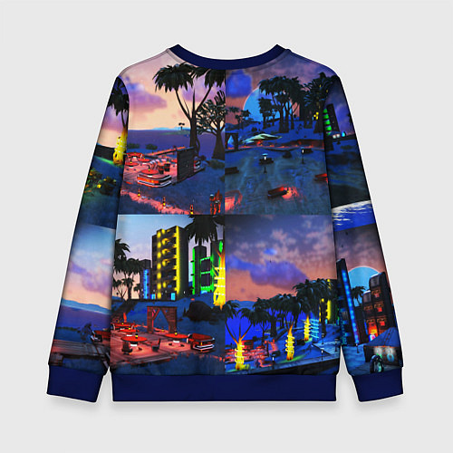 Детский свитшот GTA vice city коллаж / 3D-Синий – фото 2