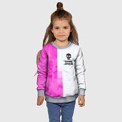 Свитшот детский Game over pink abstraction, цвет: 3D-меланж — фото 2
