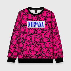 Детский свитшот Nirvana pink logo