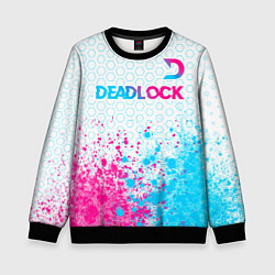 Свитшот детский Deadlock neon gradient style посередине, цвет: 3D-черный