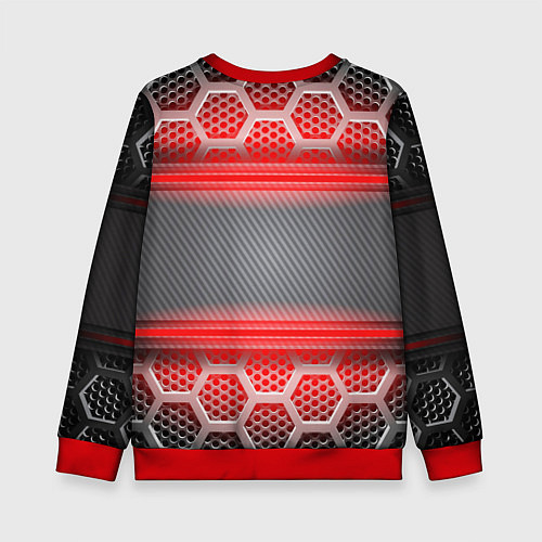 Детский свитшот BMW текстура мотор / 3D-Красный – фото 2