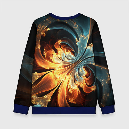 Детский свитшот Абстрактный фрактал / 3D-Синий – фото 2