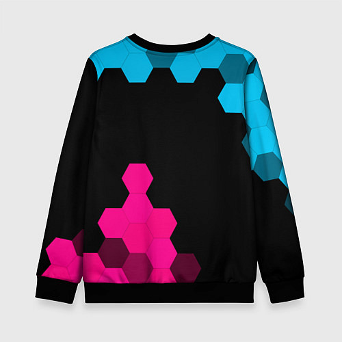 Детский свитшот Deadlock - neon gradient вертикально / 3D-Черный – фото 2