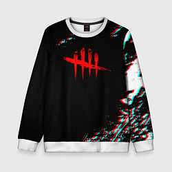 Свитшот детский Dead by daylight глитч, цвет: 3D-белый
