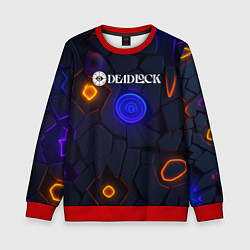 Свитшот детский Deadlock logo текстурные плиты, цвет: 3D-красный