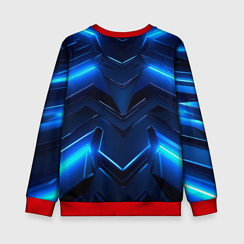 Детский свитшот Deadlock logo и синий неон / 3D-Красный – фото 2