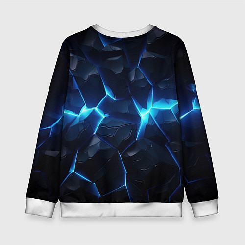 Детский свитшот Deadlock logo синий лого / 3D-Белый – фото 2