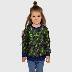 Свитшот детский Deadlock зеленые молнии, цвет: 3D-синий — фото 2