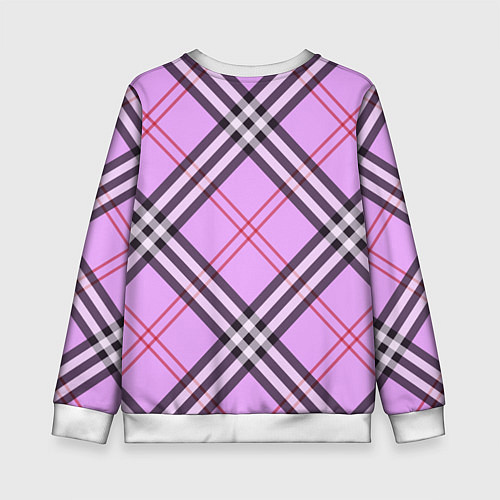 Детский свитшот Стильная клетка - крупно / 3D-Белый – фото 2
