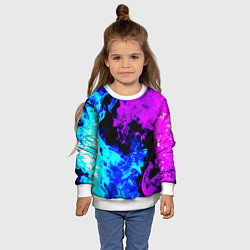 Свитшот детский Битва неонового огня, цвет: 3D-белый — фото 2