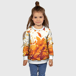 Свитшот детский Осенние опавшие листья, цвет: 3D-белый — фото 2