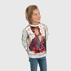 Свитшот детский David Bowie Rebel, цвет: 3D-белый — фото 2