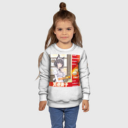 Свитшот детский Твой кошка жена - аниме партия мем, цвет: 3D-белый — фото 2