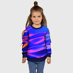 Свитшот детский Неоновые волны градиент, цвет: 3D-синий — фото 2