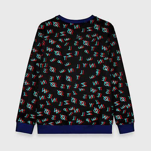 Детский свитшот Twenty one pilots glitch / 3D-Синий – фото 2