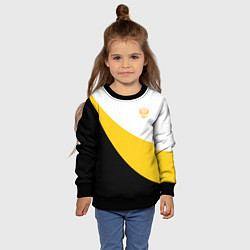 Свитшот детский Сокрушу пред ним врагов его малый желтый герб Нико, цвет: 3D-черный — фото 2