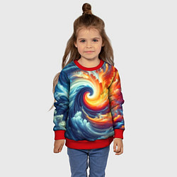 Свитшот детский Космическое завихрение - инь янь, цвет: 3D-красный — фото 2