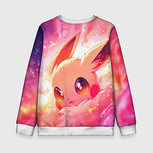Детский свитшот Покемон Пикачу крупно / 3D-Белый – фото 2