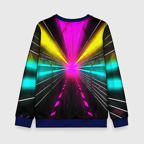 Детский свитшот Неоновые лучи текстура / 3D-Синий – фото 2
