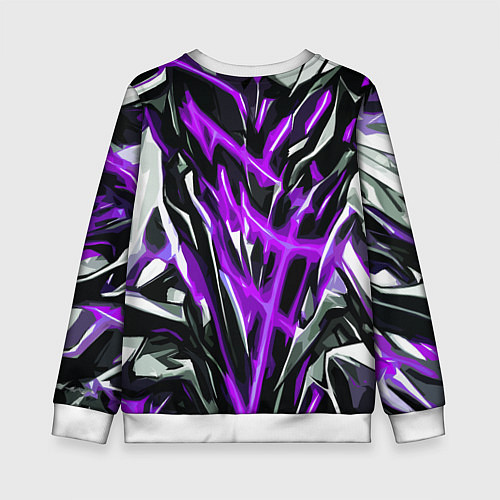 Детский свитшот Фиолетовая энергетическая абстракция / 3D-Белый – фото 2
