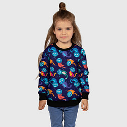 Свитшот детский Коты в космосе, цвет: 3D-черный — фото 2
