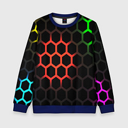 Свитшот детский Hexagon neon, цвет: 3D-синий