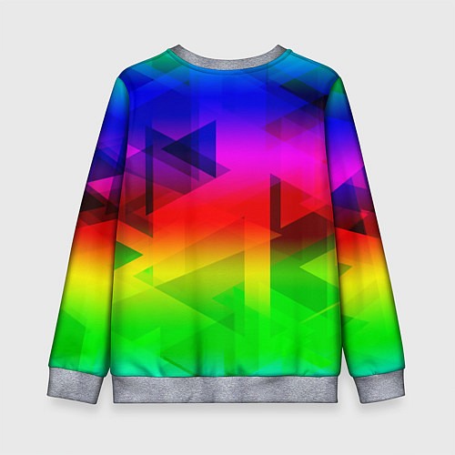 Детский свитшот Неоновая геометрия градиент / 3D-Меланж – фото 2