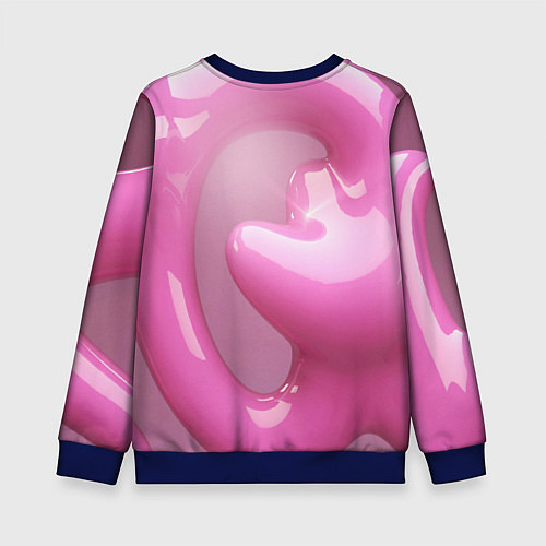 Детский свитшот Розовые краски абстракция / 3D-Синий – фото 2