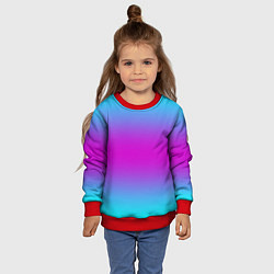 Свитшот детский Градиент неоновые цвета, цвет: 3D-красный — фото 2
