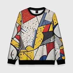 Свитшот детский Поп-арт яркая абстракция, цвет: 3D-черный