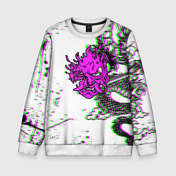 Детский свитшот Cyberpunk neon dragon