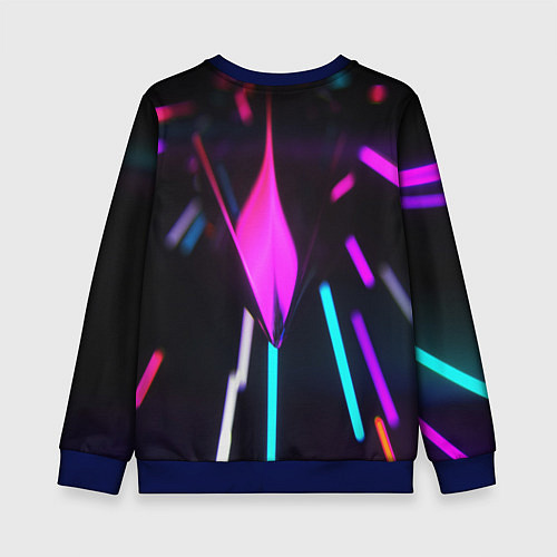 Детский свитшот Оптические лучи неон / 3D-Синий – фото 2