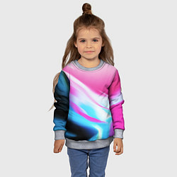 Свитшот детский Неоновые краски градиент, цвет: 3D-меланж — фото 2