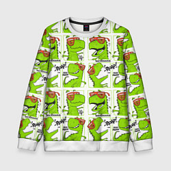 Свитшот детский Brothersaurus, цвет: 3D-белый