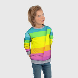 Свитшот детский Разноцветные полосы, цвет: 3D-меланж — фото 2
