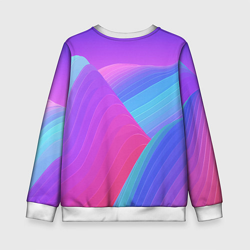 Детский свитшот Неоновая геометрия полосы / 3D-Белый – фото 2
