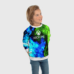 Свитшот детский Xbox битва огня, цвет: 3D-белый — фото 2