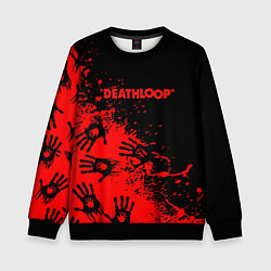 Свитшот детский Deathloop руки краска, цвет: 3D-черный