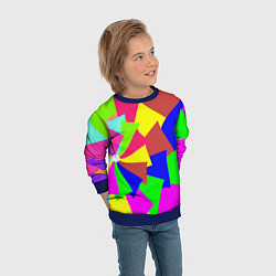 Свитшот детский Разноцветная мозаика, цвет: 3D-синий — фото 2