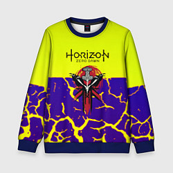 Свитшот детский Horizon zero dawn разломы, цвет: 3D-синий