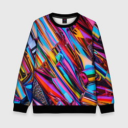 Свитшот детский Разноцветная фольга, цвет: 3D-черный