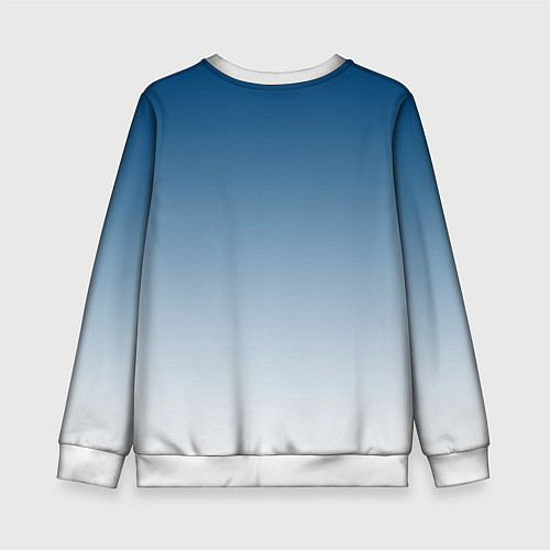 Детский свитшот Бирюзовый градиент текстура / 3D-Белый – фото 2