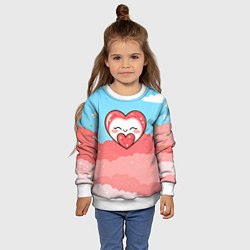Свитшот детский Маршмеллоу с сердечком, цвет: 3D-белый — фото 2