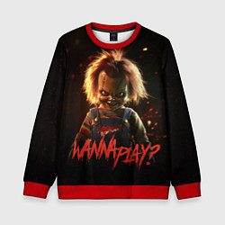 Свитшот детский Chucky wanna play?, цвет: 3D-красный