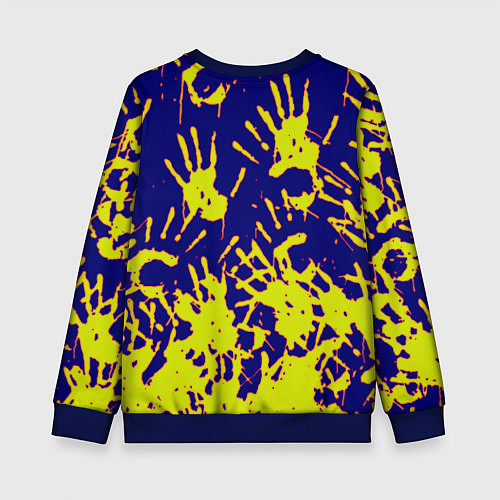 Детский свитшот Cyberpunk 2077 hands / 3D-Синий – фото 2