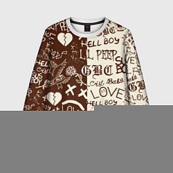 Свитшот детский Lil peep retro pattern, цвет: 3D-белый