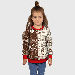 Свитшот детский Lil peep retro pattern, цвет: 3D-красный — фото 2