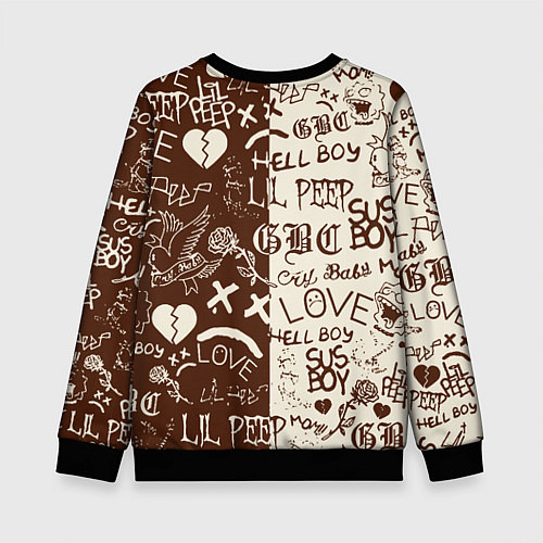 Детский свитшот Lil peep retro pattern / 3D-Черный – фото 2