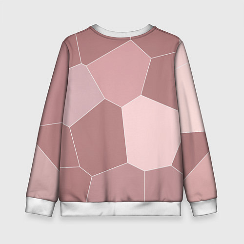 Детский свитшот Пыльно-розовый крупная мозаика / 3D-Белый – фото 2